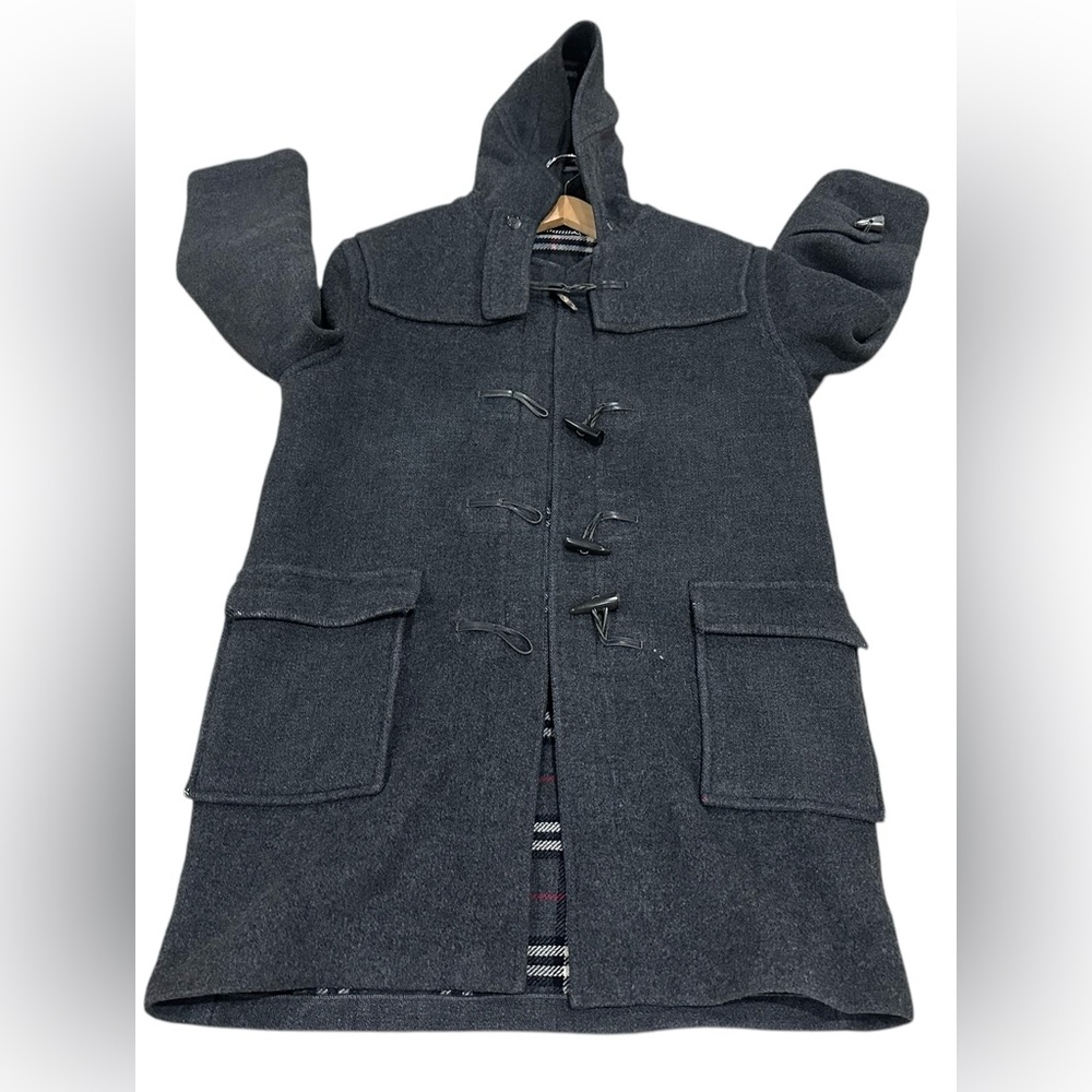 Burberry gray Label Duffle Coat gray  Wool Detachable Hood EU52‎ large /meduim